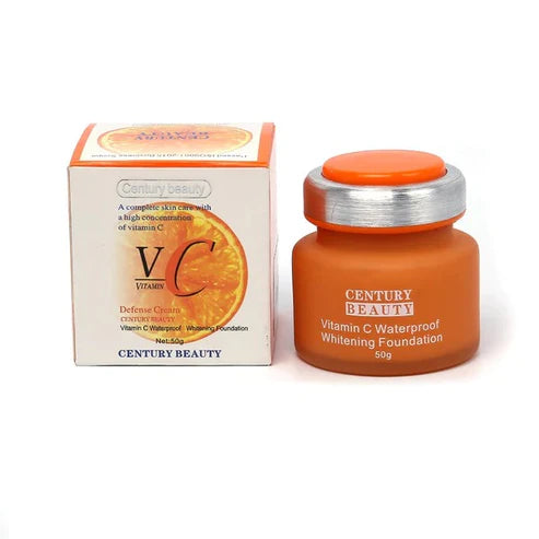 "Century Beauty Vitamin C VC Foundation 50g – Lightweight & Waterproof"

"Pore-blurring anti-aging foundation with Vitamin C"

"Long-lasting waterproof foundation by Century Beauty"


