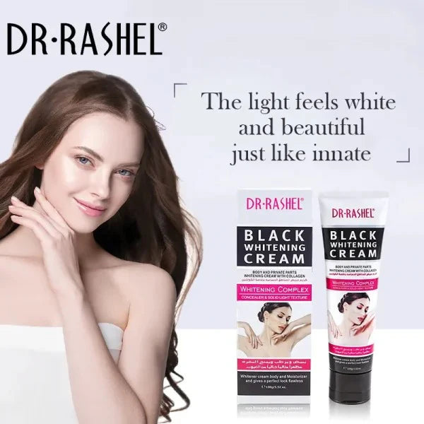DR. RASHEL Niacinamide Night Cream jar front

Cream texture close-up

Before and after using DR. RASHEL dark spot remover cream

Night routine with DR. RASHEL spot fade cream

