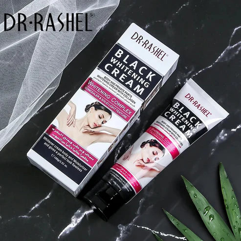 DR. RASHEL Niacinamide Night Cream jar front

Cream texture close-up

Before and after using DR. RASHEL dark spot remover cream

Night routine with DR. RASHEL spot fade cream

