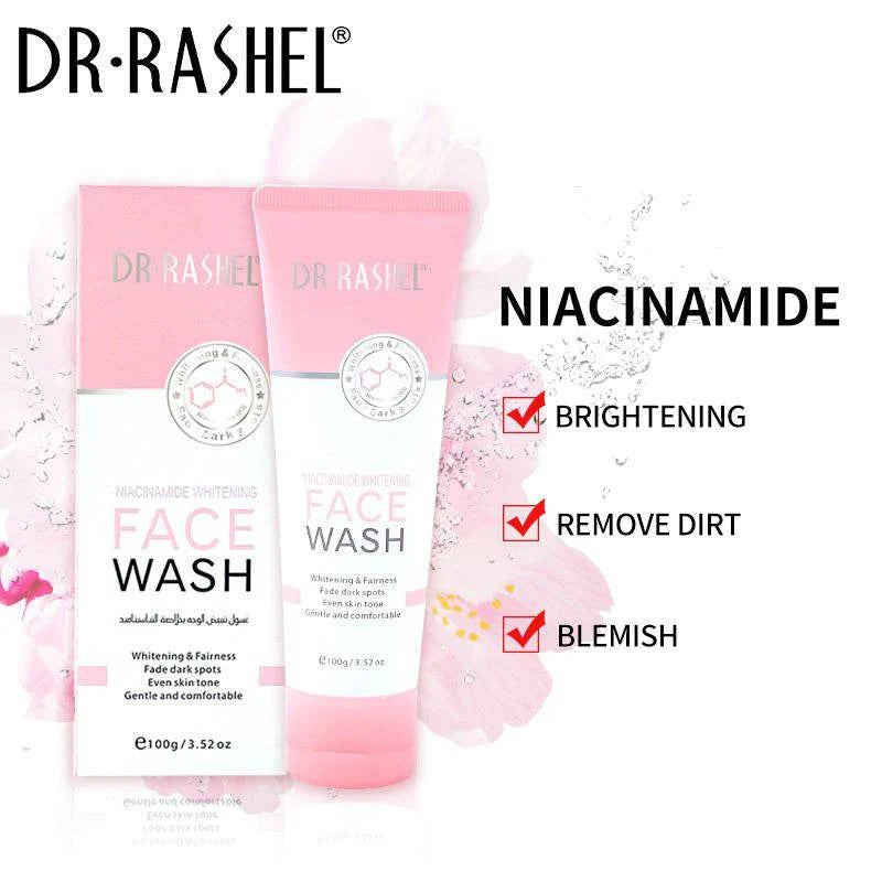 DR. RASHEL Niacinamide Whitening Face Wash – 100g brightening and lightening facial cleanser with Vitamin B3
