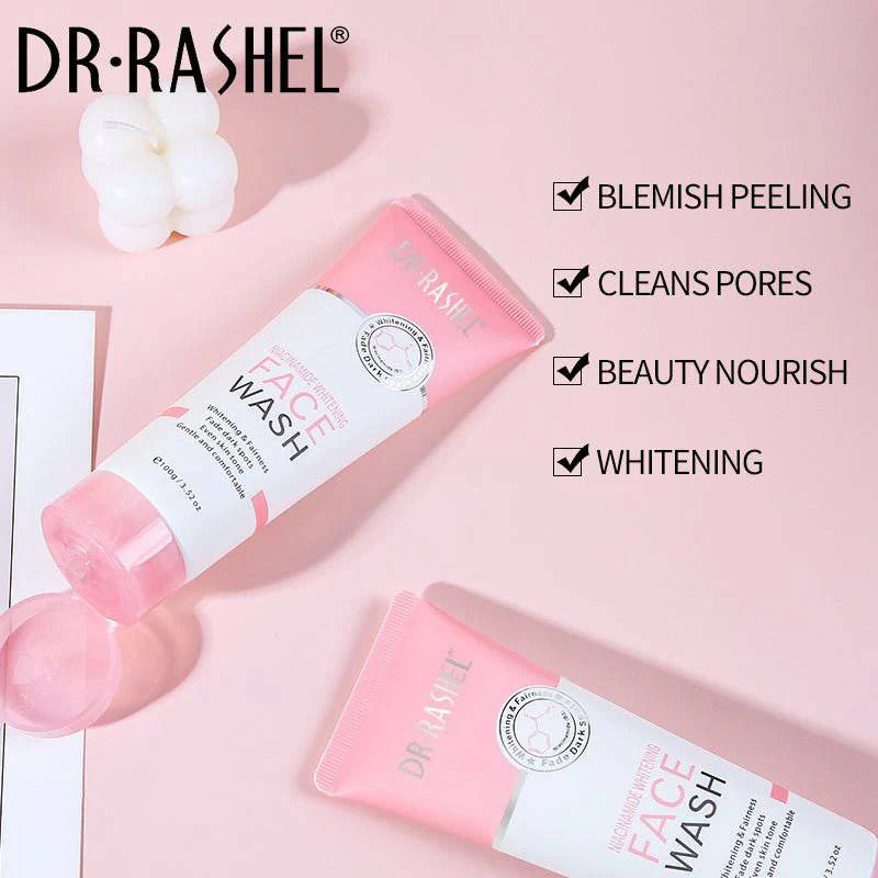 DR RASHEL Niacinamide Whitening Face Wash – 100g Tube | Brightening Daily Cleanser