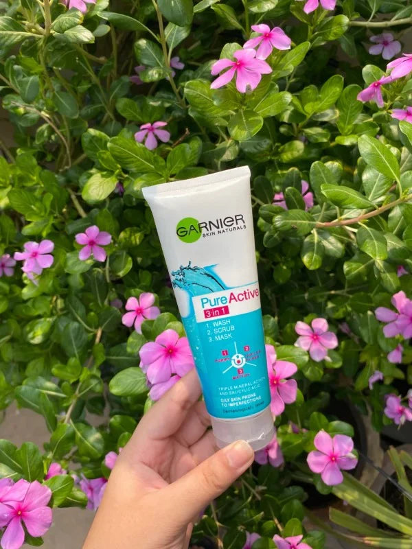 Shop GARNIER Skin Naturals Pure Active 3-in-1 Face Wash, Scrub & Mask. Deep cleanses, controls oil, and fights acne with salicylic acid & natural clay. Ideal for oily skin.