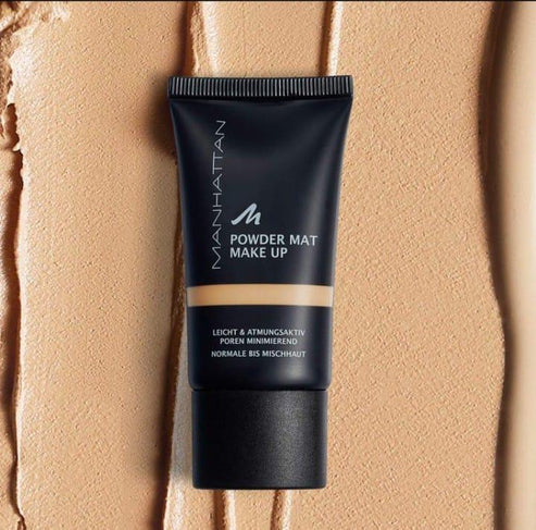MANHATTAN Powder Mat Foundation 815 Rose Beige – 30ml bottle with long-lasting matte coverage