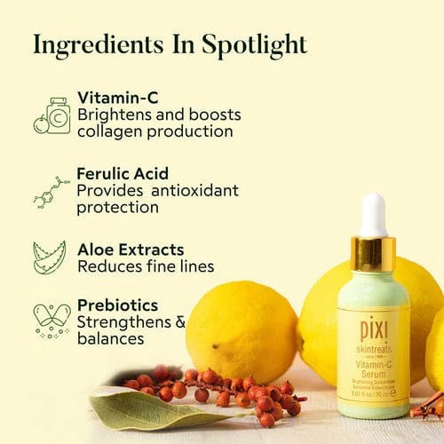 Pixi Vitamin C Face Serum 30ml – Brightening & Skin Tone Enhancing Skincare


